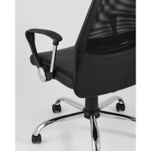 Компьютерное кресло TopChairs TopChairs Bonus офисное черное в обивке из экокожи и сетки, механизм качания Top Gun