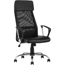 Компьютерное кресло TopChairs TopChairs Bonus офисное черное в обивке из экокожи и сетки, механизм качания Top Gun