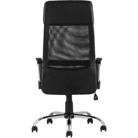 Компьютерное кресло TopChairs TopChairs Bonus офисное черное в обивке из экокожи и сетки, механизм качания Top Gun 