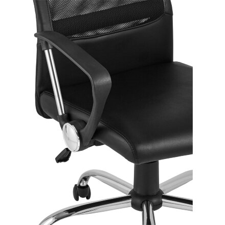Компьютерное кресло TopChairs TopChairs Bonus офисное черное в обивке из экокожи и сетки, механизм качания Top Gun 