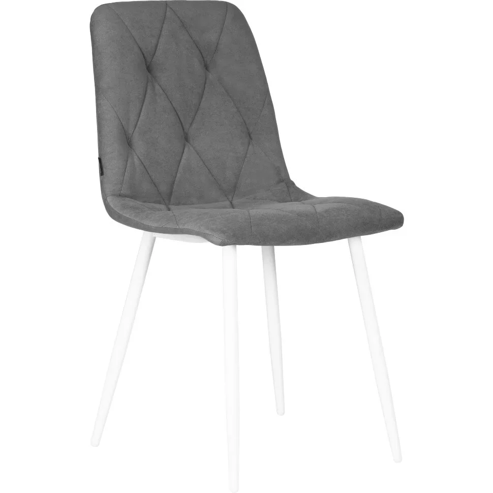 Стул обеденный DOBRIN CHILLY ROMBO, Серый Simple 33, основание белый Стул обеденный DOBRIN CHILLY ROMBO, Серый Simple 33, основание белый
