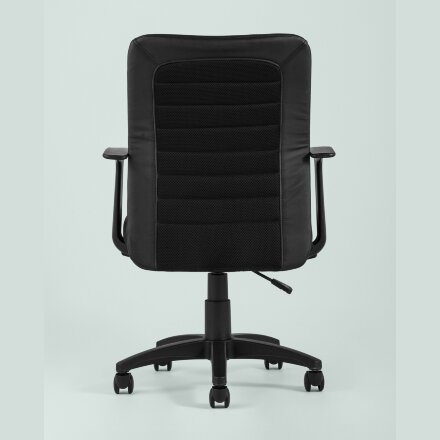 Компьютерное кресло Stool Group TopChairs Blocks офисное черное обивка с удобной сеткой, механизм регулировки по высоте 