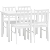 Обеденная группа Stool Group INGRID из стола и четырех стульев деревянные, ножки стола и каркас стульев из массива гевеи цвет