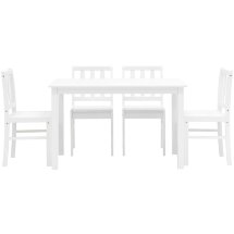Обеденная группа Stool Group INGRID из стола и четырех стульев деревянные, ножки стола и каркас стульев из массива гевеи цвет