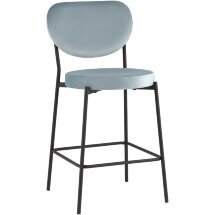Cтул полубарный Stool Group Барбара NEW велюр серо-голубой
