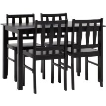Обеденная группа Stool Group INGRID из стола и четырех стульев деревянные, ножки стола и каркас стульев из массива гевеи