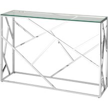 Консоль Stool Group АРТ ДЕКО 115*30 серебро, каркас нержавеющая сталь