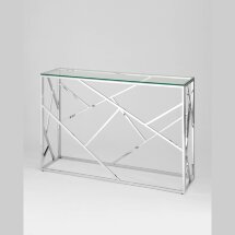 Консоль Stool Group АРТ ДЕКО 115*30 серебро, каркас нержавеющая сталь