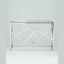 Консоль Stool Group АРТ ДЕКО 115*30 серебро, каркас нержавеющая сталь