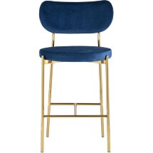 Cтул полубарный Stool Group Барбара велюр королевский синий, золотые ножки