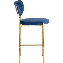 Cтул полубарный Stool Group Барбара велюр королевский синий, золотые ножки