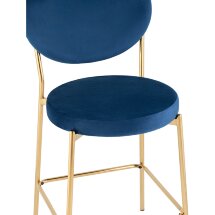 Cтул полубарный Stool Group Барбара велюр королевский синий, золотые ножки