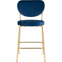Cтул полубарный Stool Group Барбара велюр королевский синий, золотые ножки