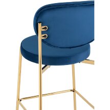 Cтул полубарный Stool Group Барбара велюр королевский синий, золотые ножки