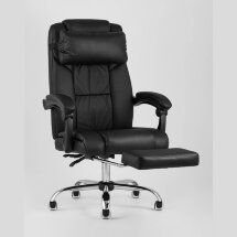 Компьютерное кресло TopChairs TopChairs Royal офисное черное в обивке из экокожи, механизм качания и регулировки по высоте &quot;Му
