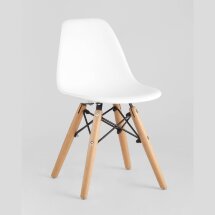 Стул Stool Group DSW детский белый, полипропилен, сталь, натуральный массив бука