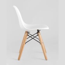 Стул Stool Group DSW детский белый, полипропилен, сталь, натуральный массив бука