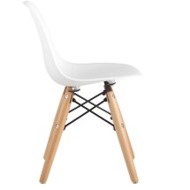 Стул Stool Group DSW детский белый, полипропилен, сталь, натуральный массив бука