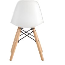 Стул Stool Group DSW детский белый, полипропилен, сталь, натуральный массив бука