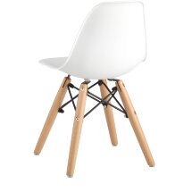 Стул Stool Group DSW детский белый, полипропилен, сталь, натуральный массив бука