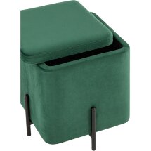 Пуф Stool Group Грейс квардрат с ящиком велюр зелёный