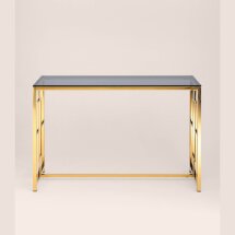 Консоль Stool Group БРУКЛИН 120*40 золото стекло smoke, каркас нержавеющая сталь