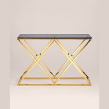 Консоль Stool Group ИНСИГНИЯ 115*30 золото стекло smoke, каркас нержавеющая сталь