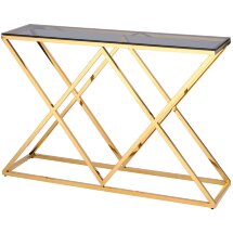 Консоль Stool Group ИНСИГНИЯ 115*30 золото стекло smoke, каркас нержавеющая сталь