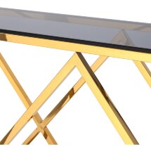 Консоль Stool Group ИНСИГНИЯ 115*30 золото стекло smoke, каркас нержавеющая сталь