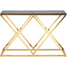 Консоль Stool Group ИНСИГНИЯ 115*30 золото стекло smoke, каркас нержавеющая сталь