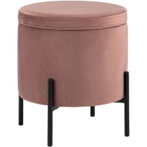 Пуф Stool Group Грейс с ящиком велюр пыльно-розовый