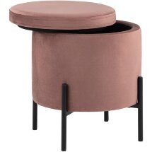 Пуф Stool Group Грейс с ящиком велюр пыльно-розовый