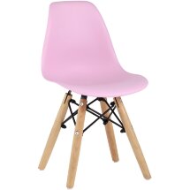Стул Stool Group DSW детский розовый, полипропилен, сталь, натуральный массив бука