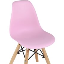 Стул Stool Group DSW детский розовый, полипропилен, сталь, натуральный массив бука