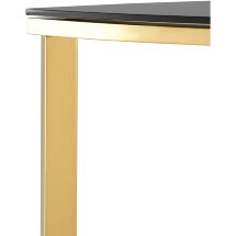 Консоль Stool Group АЛЬБА 115*30 золото стекло черное закаленное каркас нержавеющая сталь