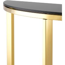 Консоль Stool Group АЛЬБА 115*30 золото стекло черное закаленное каркас нержавеющая сталь