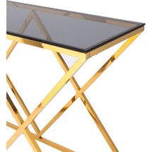 Консоль Stool Group ИНСИГНИЯ 120*40 золото стекло smoke, каркас нержавеющая сталь