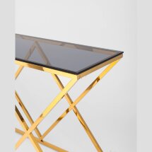Консоль Stool Group ИНСИГНИЯ 120*40 золото стекло smoke, каркас нержавеющая сталь