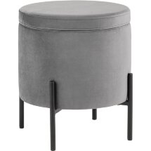 Пуф Stool Group Грейс с ящиком велюр серый