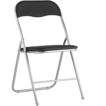 Стул складной Stool Group Джек черный, механизм складывания, экокожа, хром