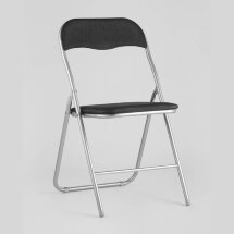 Стул складной Stool Group Джек черный, механизм складывания, экокожа, хром