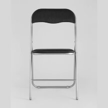 Стул складной Stool Group Джек черный, механизм складывания, экокожа, хром