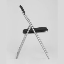 Стул складной Stool Group Джек черный, механизм складывания, экокожа, хром