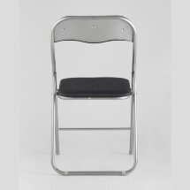 Стул складной Stool Group Джек черный, механизм складывания, экокожа, хром