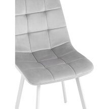 Стул Stool Group Chilly велюр серебристый ножки белые