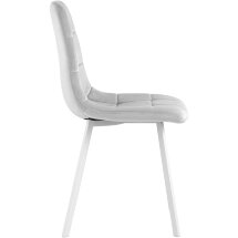 Стул Stool Group Chilly велюр серебристый ножки белые