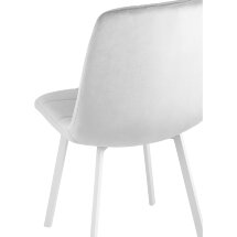 Стул Stool Group Chilly велюр серебристый ножки белые