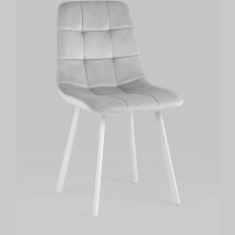 Стул Stool Group Chilly велюр серебристый ножки белые