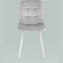 Стул Stool Group Chilly велюр серебристый ножки белые