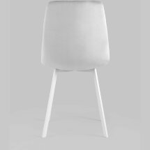 Стул Stool Group Chilly велюр серебристый ножки белые